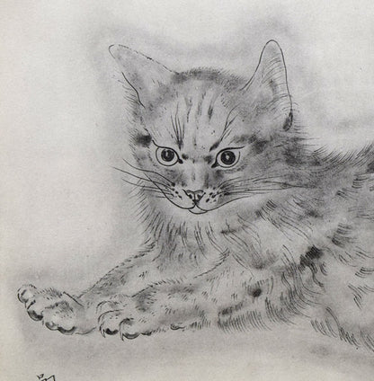 藤田嗣治「アビハイル：（猫の本）より」コロタイプ　拡大画像1