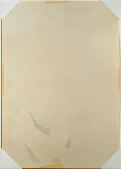 藤田嗣治「フランス娘」木版画　作品シート裏側画像