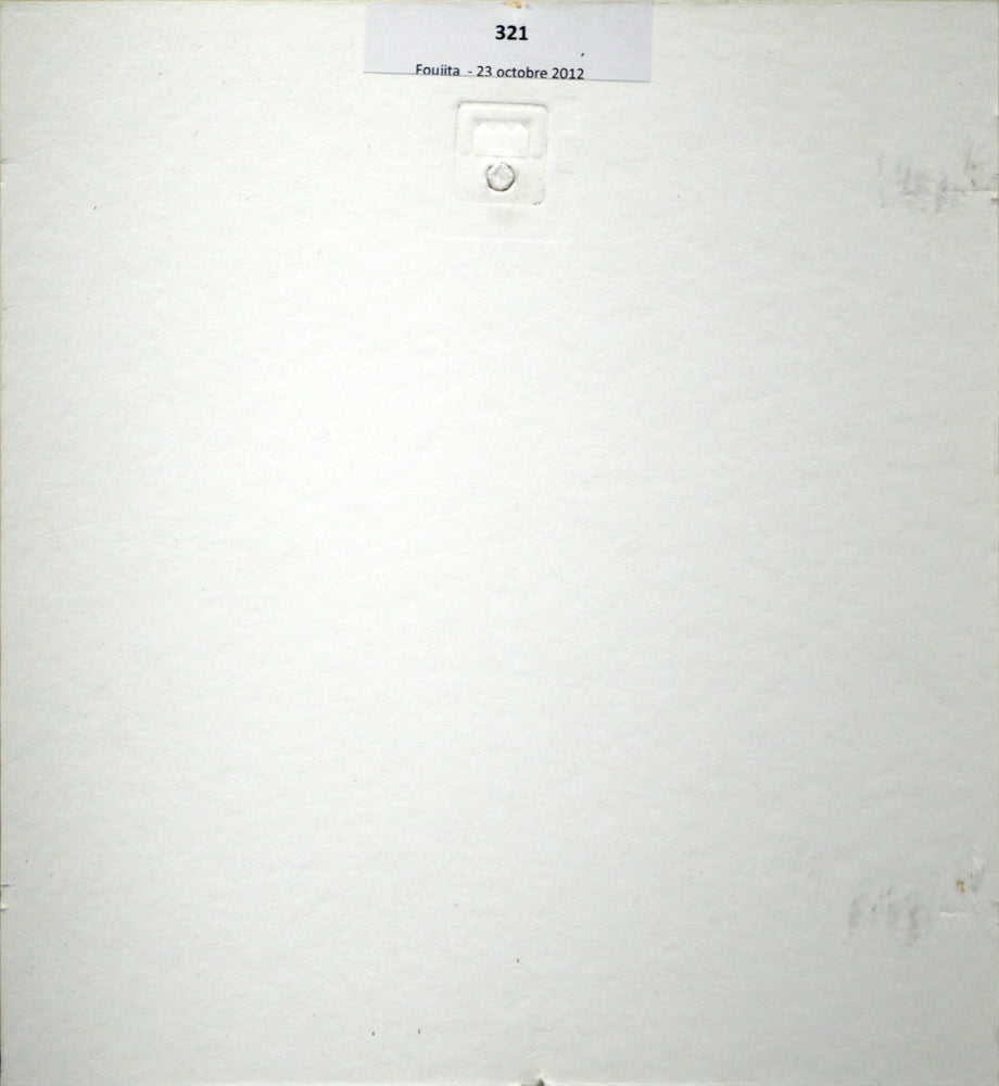 藤田嗣治「子供」パステル・ガッシュ・紙　台紙裏側画像　