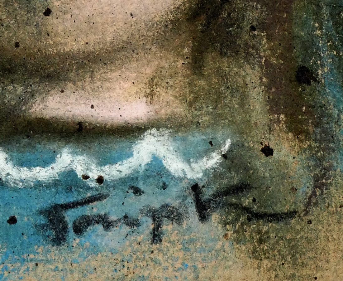 藤田嗣治「子供」パステル・ガッシュ・紙　サイン拡大画像