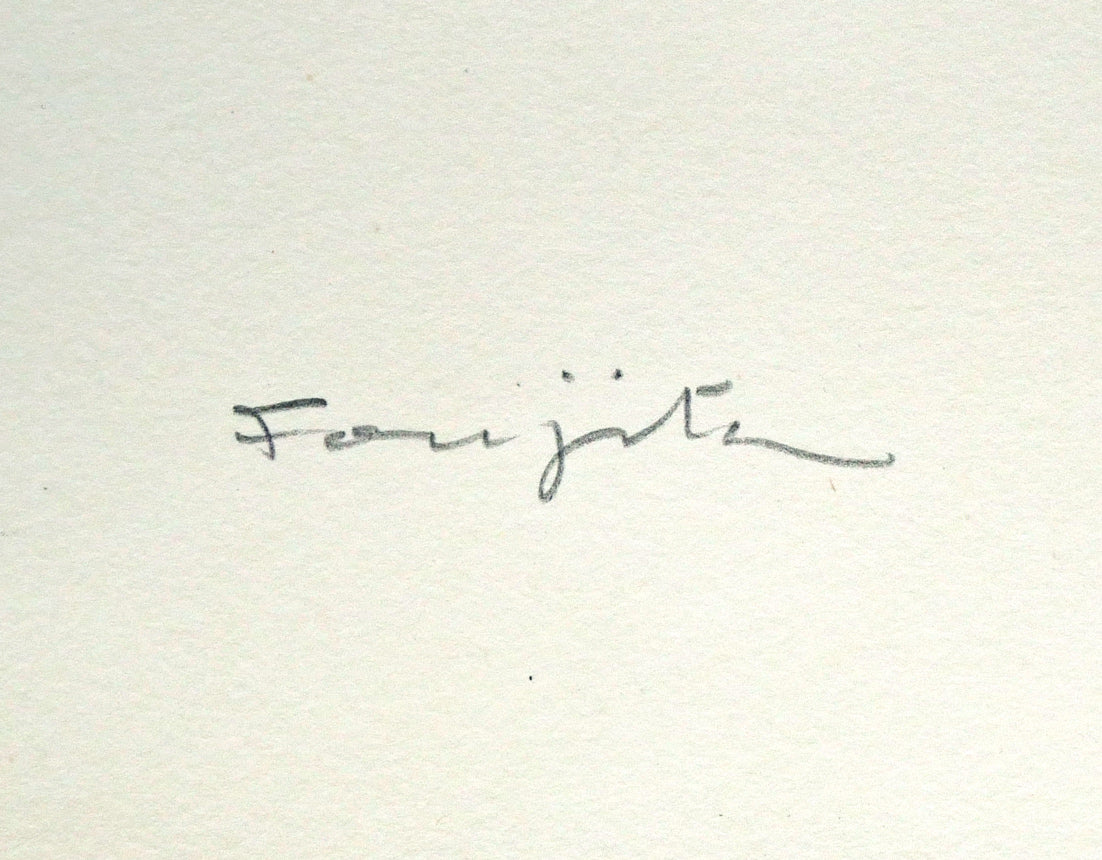 藤田嗣治「二匹の猫」リトグラフ　本人直筆鉛筆サイン