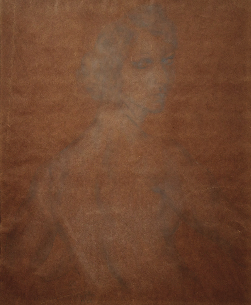 藤田嗣治「裸婦」鉛筆・コンテ・紙・8号大　作品全体画像