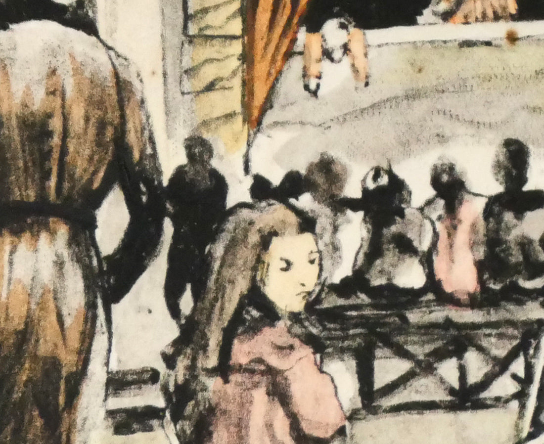 藤田嗣治「シャンゼリゼ通り（『魅せられたる河』より）」エッチング　拡大画像5