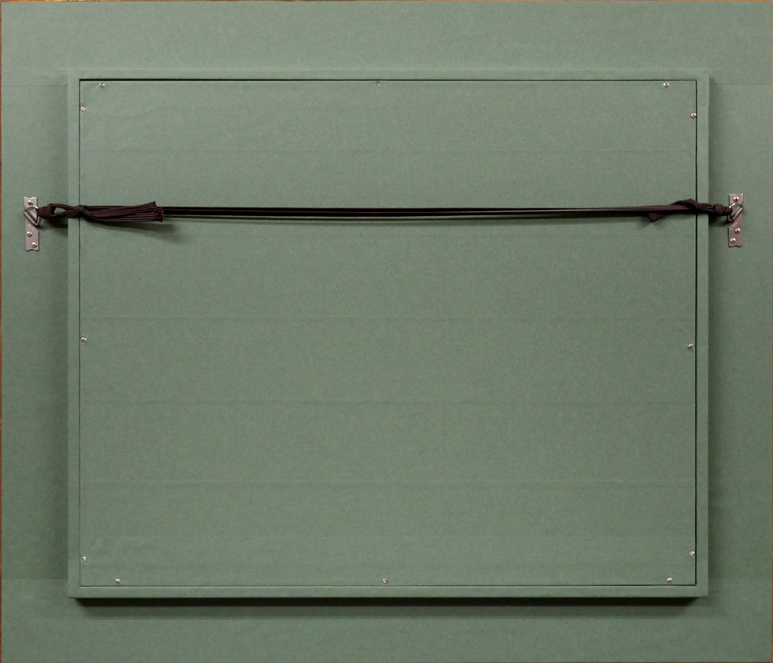 藤田嗣治「シャンゼリゼ通り（『魅せられたる河』より）」エッチング　額縁裏側画像