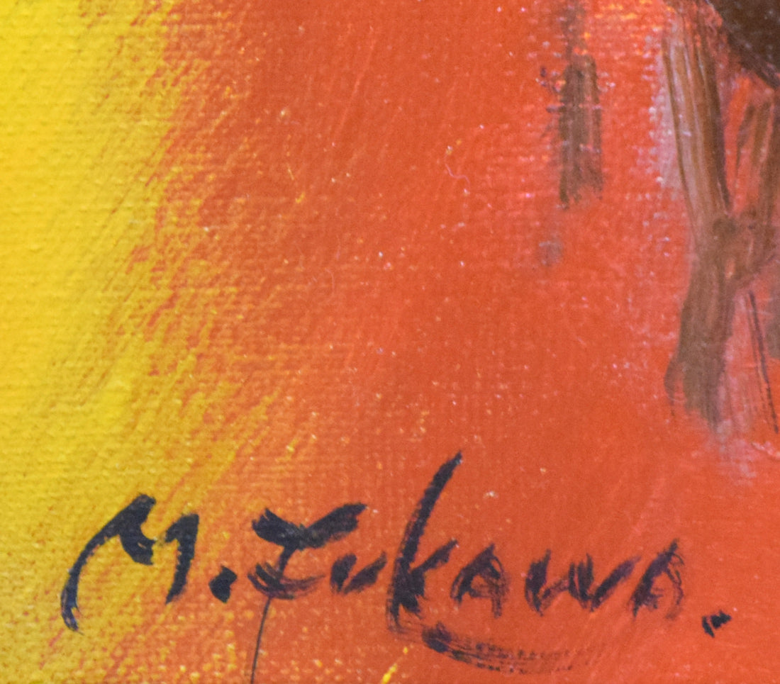 府川貢「メディナの女（モロッコ・フェズ）」油絵・F6号　サイン拡大画像