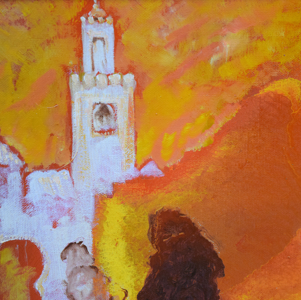 府川貢「メディナの女（モロッコ・フェズ）」油絵・F6号　拡大画像1