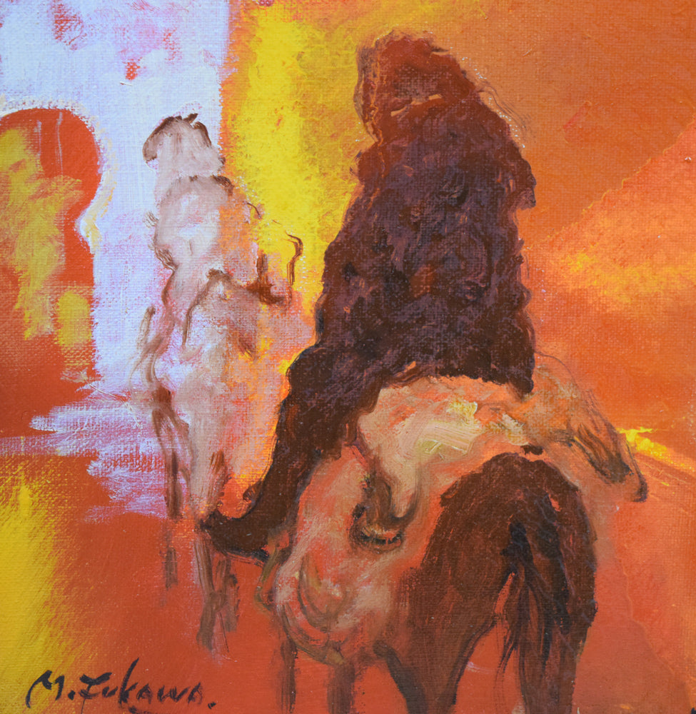 府川貢「メディナの女（モロッコ・フェズ）」油絵・F6号　拡大画像2