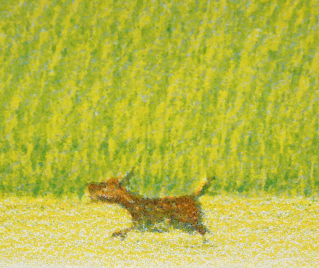 府川誠「ポプラの並木」リトグラフ　拡大画像5