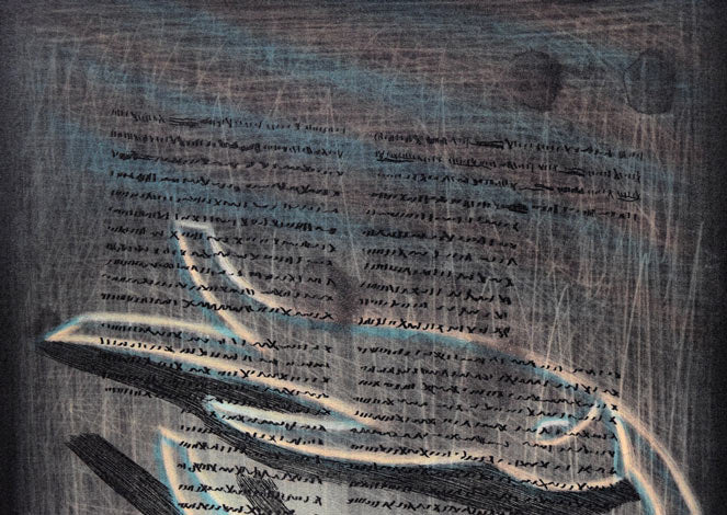 深沢幸雄「泳ぐ人」銅版画　拡大画像1