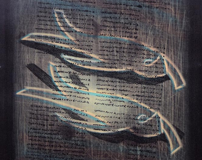 深沢幸雄「泳ぐ人」銅版画　拡大画像2