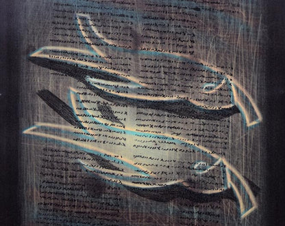 深沢幸雄「泳ぐ人」銅版画　拡大画像2