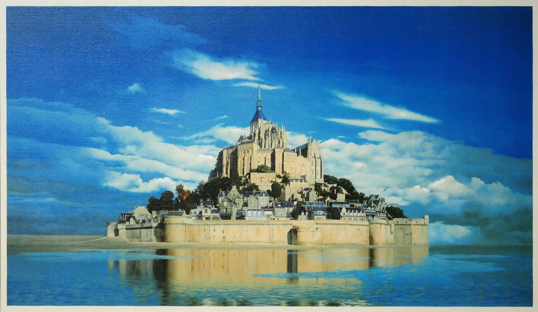 福島励史「モンサンミッシェル（フランス世界遺産）」リトグラフ　作品全体画像