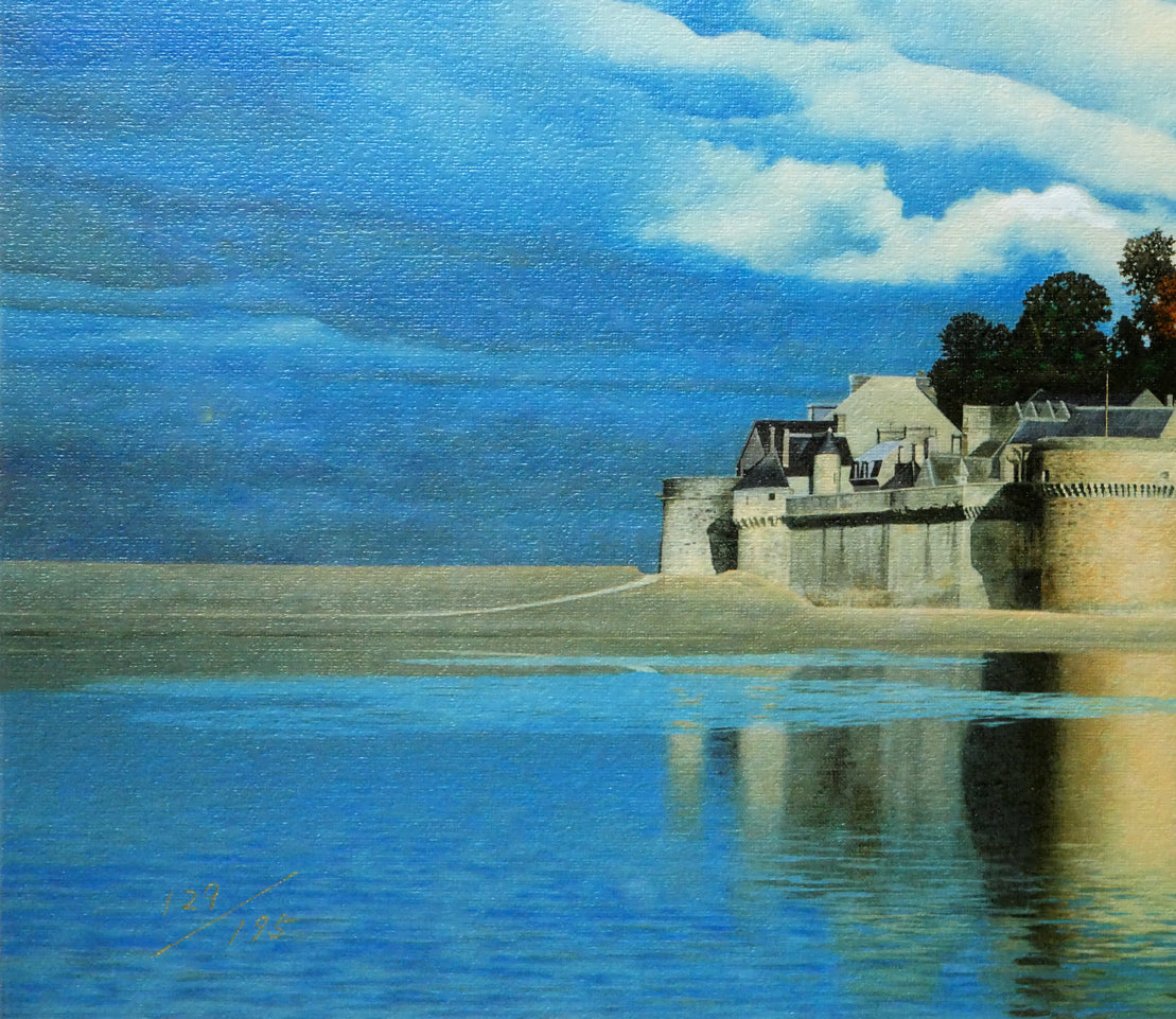 福島励史「モンサンミッシェル（フランス世界遺産）」リトグラフ　拡大画像4