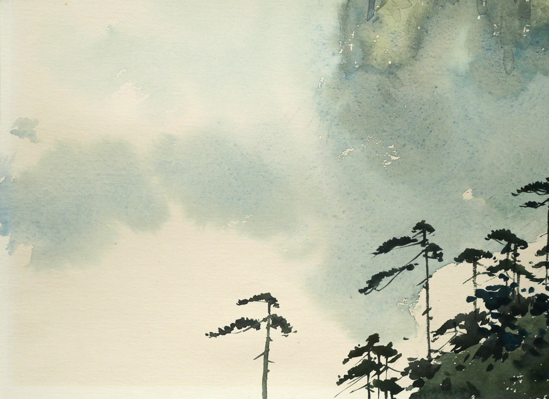 陳維信「雲の海（中国・黄山）」水彩画・10号　拡大画像4