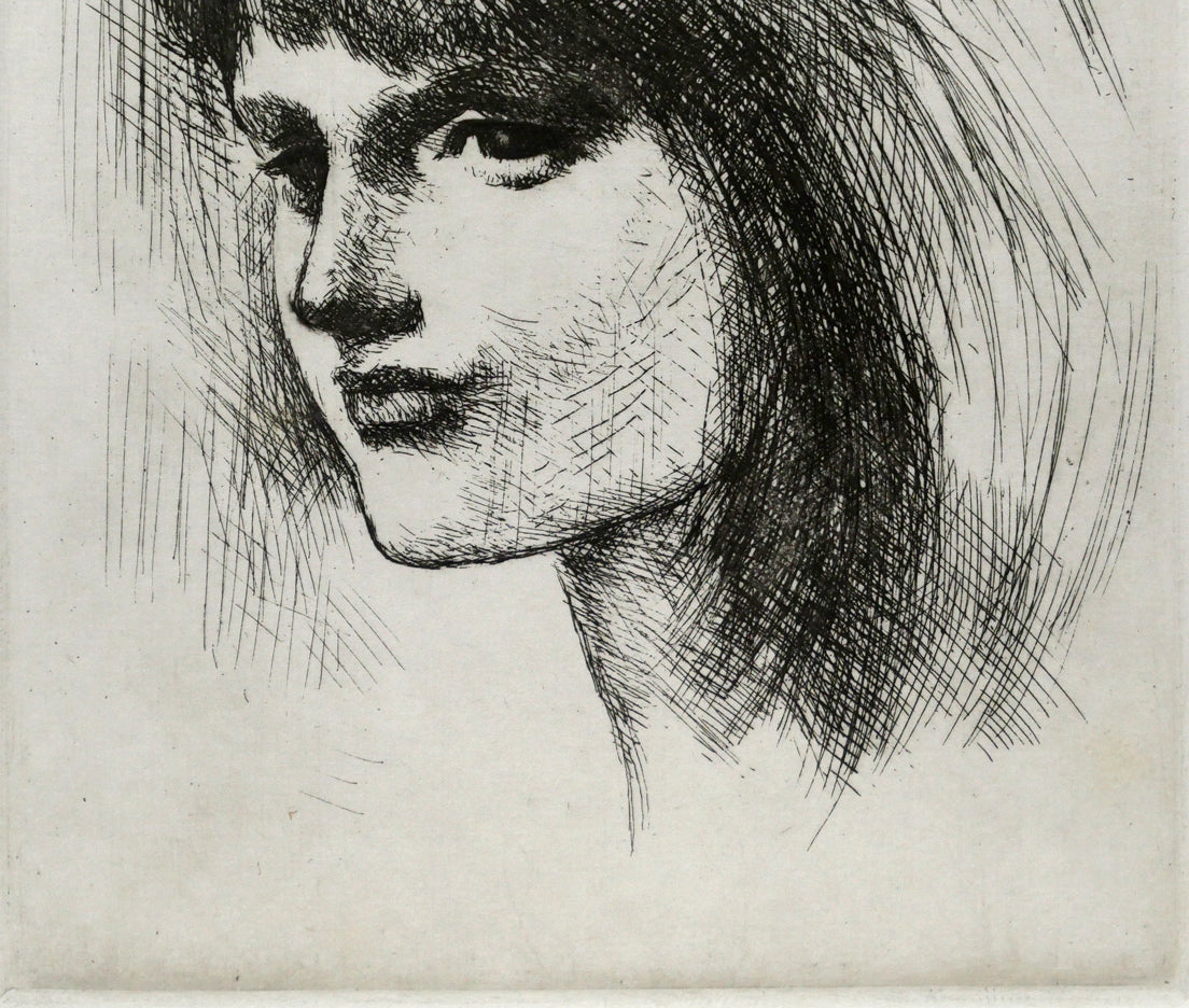 舟越保武「ANNA」銅版画　拡大画像2