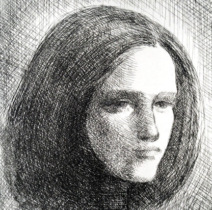 舟越保武「若い女」銅版画　拡大画像1