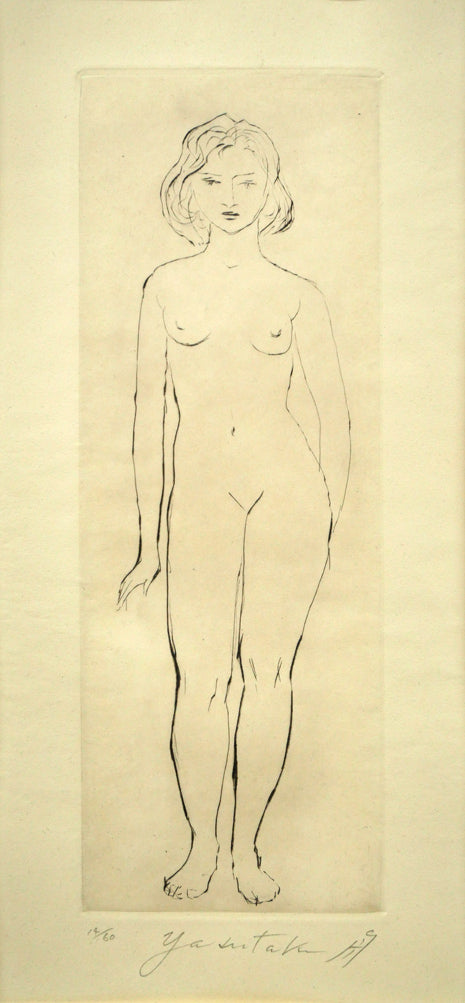 舟越保武「裸婦立像」銅版画　作品全体画像