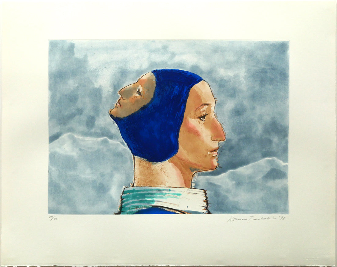 舟越桂「雪のにおい」銅版画　作品全体画像