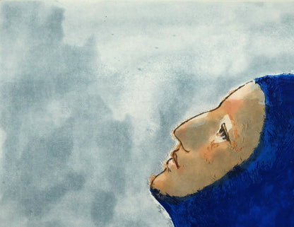 舟越桂「雪のにおい」銅版画　拡大画像1