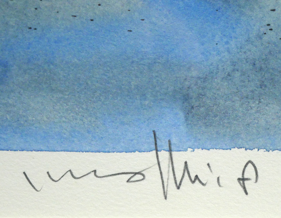 古沢岩美「襲われたコリーヌ」リトグラフに手彩色（パリ制作）　本人直筆鉛筆サイン1