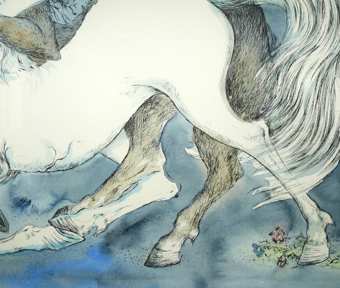 古沢岩美「襲われたコリーヌ」リトグラフに手彩色（パリ制作）　拡大画像5