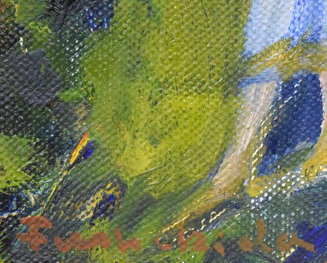 伏木田光夫「人物」油絵・F0号　サイン画像