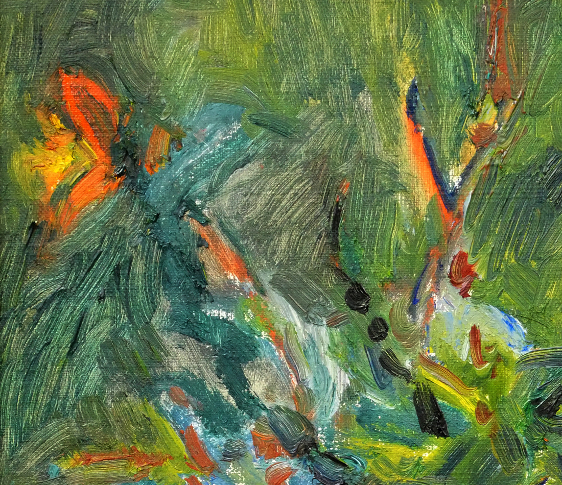 伏木田光夫「椿」油絵・F6号　拡大画像1