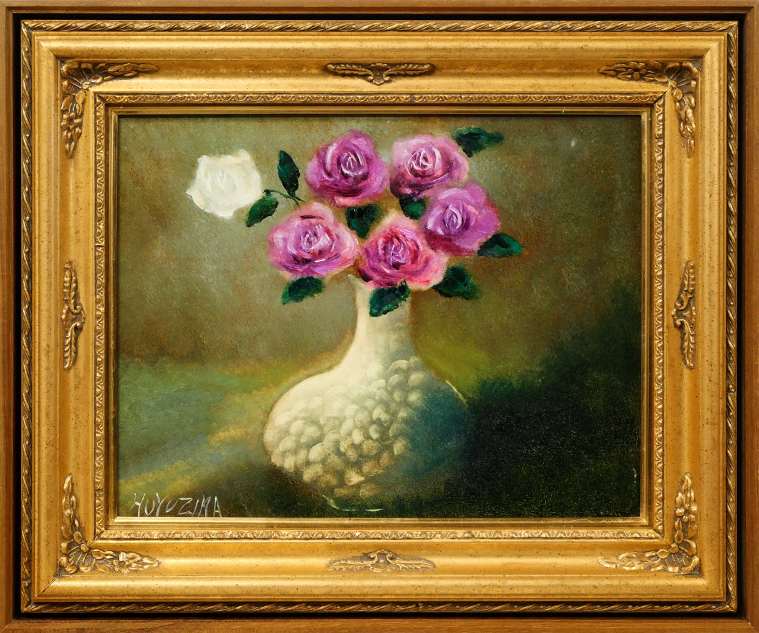 冬島大二郎「薔薇」油絵・F6号