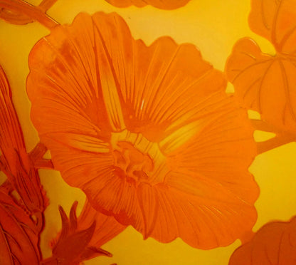 エミール　ガレ（Emile　Galle）「朝顔文花入」被せガラス・アシッド　拡大画像3