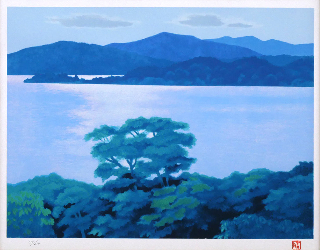 東山魁夷「月明」シルクスクリーン版画（生前作）　作品全体拡大画像