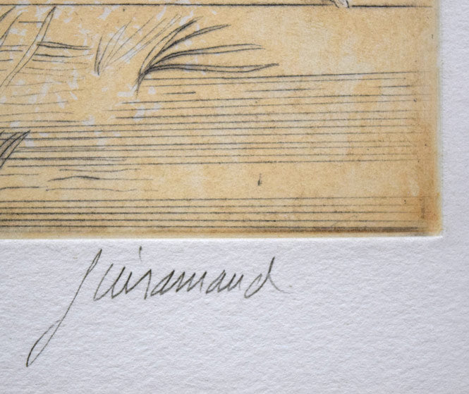 ポール・ギヤマン「ペガサス」銅版画　本人直筆鉛筆サイン画像