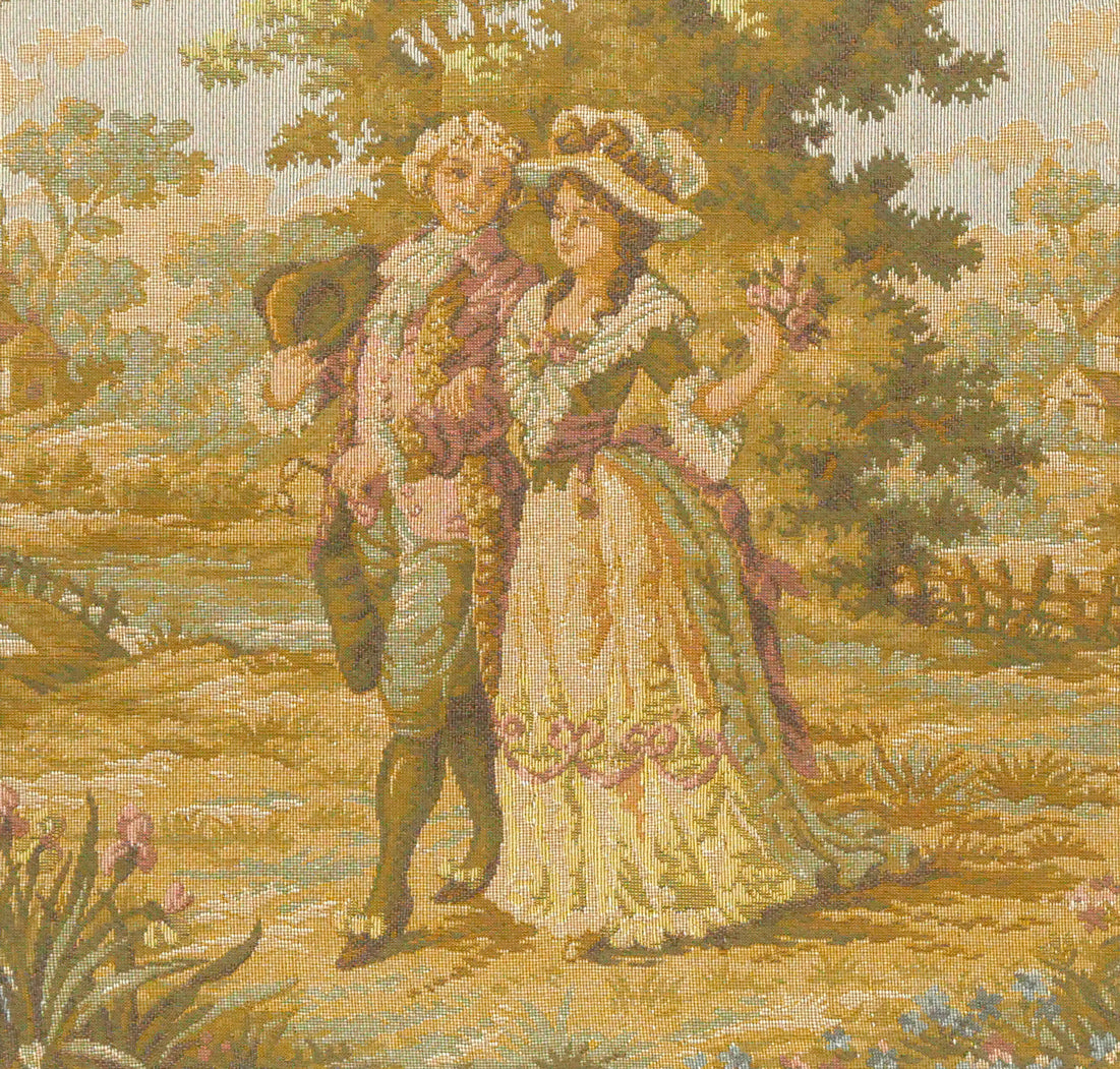 「アンティークタペストリー」ゴブラン織額装　拡大画像1