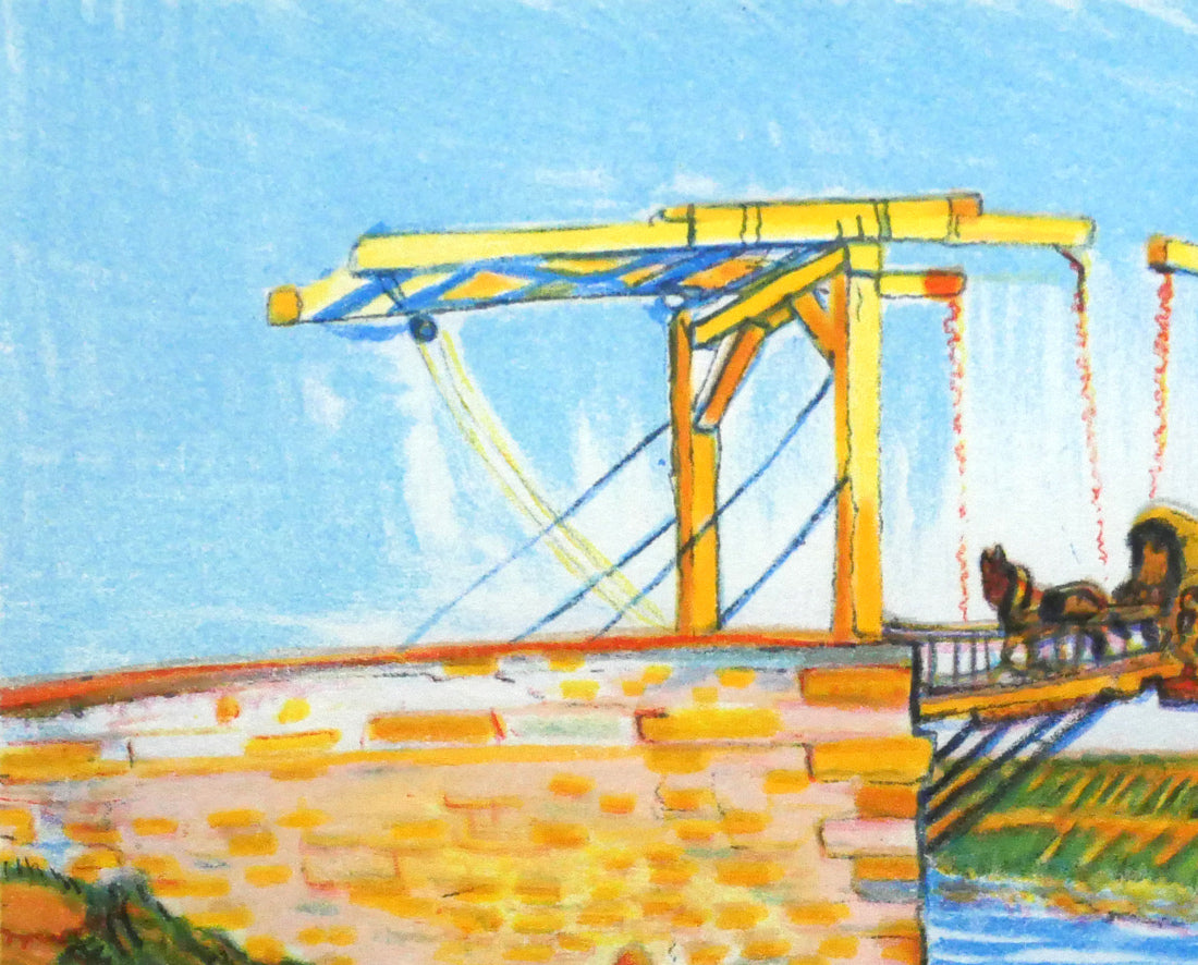 ゴッホ（GOGH）「アルルの跳ね橋」リトグラフ　拡大画像1