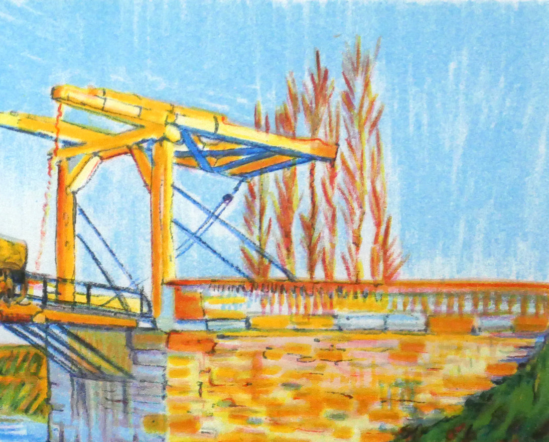 ゴッホ（GOGH）「アルルの跳ね橋」リトグラフ　拡大画像2