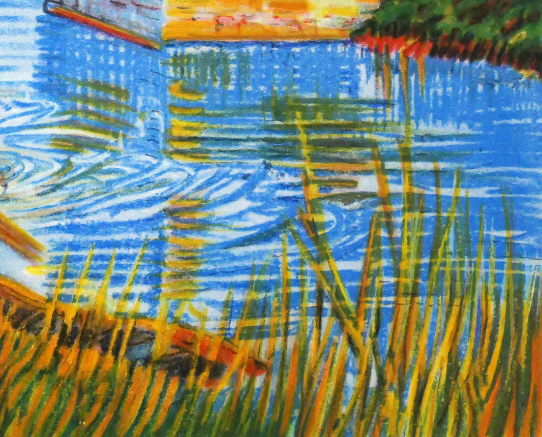 ゴッホ（GOGH）「アルルの跳ね橋」リトグラフ　拡大画像4