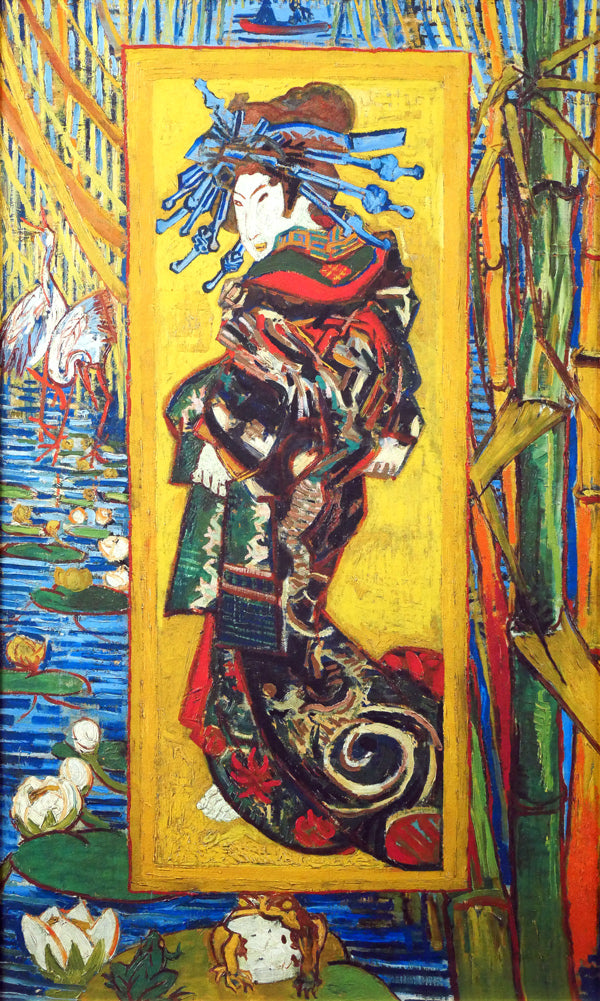 ヴィンセント　ヴァン　ゴッホ(Vincent　Van　GOGH)「花魁（渓斉英泉による）」ファイングラフィー　作品全体画像