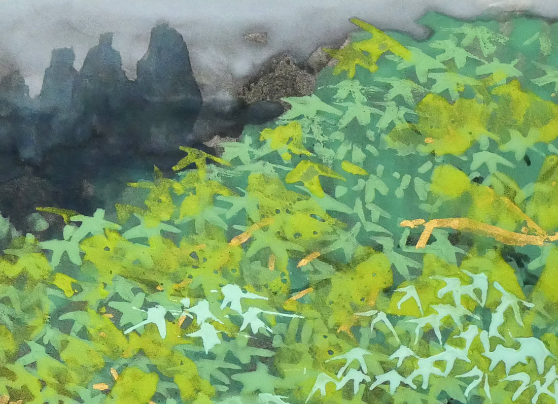 後藤純男「新緑塔映」日本画・SM　拡大画像2