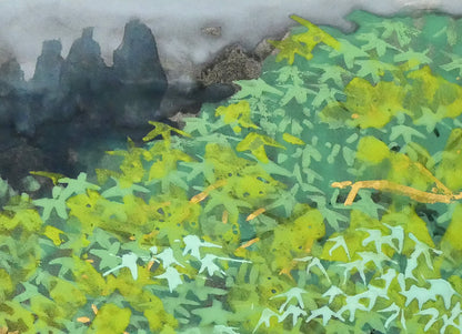 後藤純男「新緑塔映」日本画・SM　拡大画像2