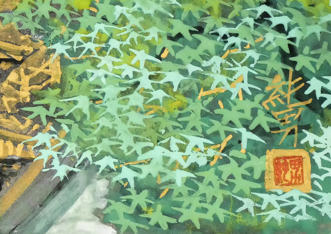 後藤純男「新緑塔映」日本画・SM　拡大画像4