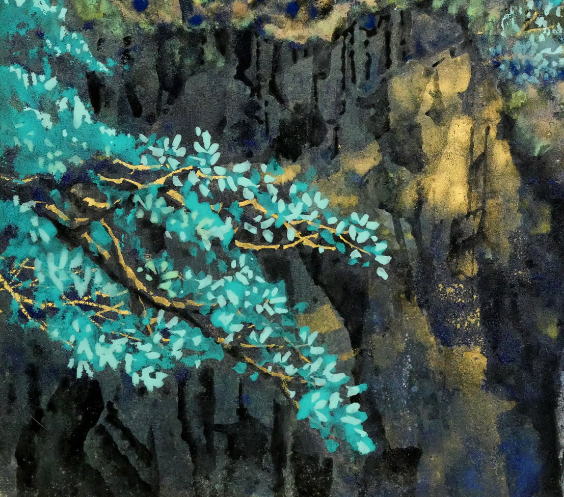 後藤純男「深山浄韻」日本画・P10号　拡大画像5