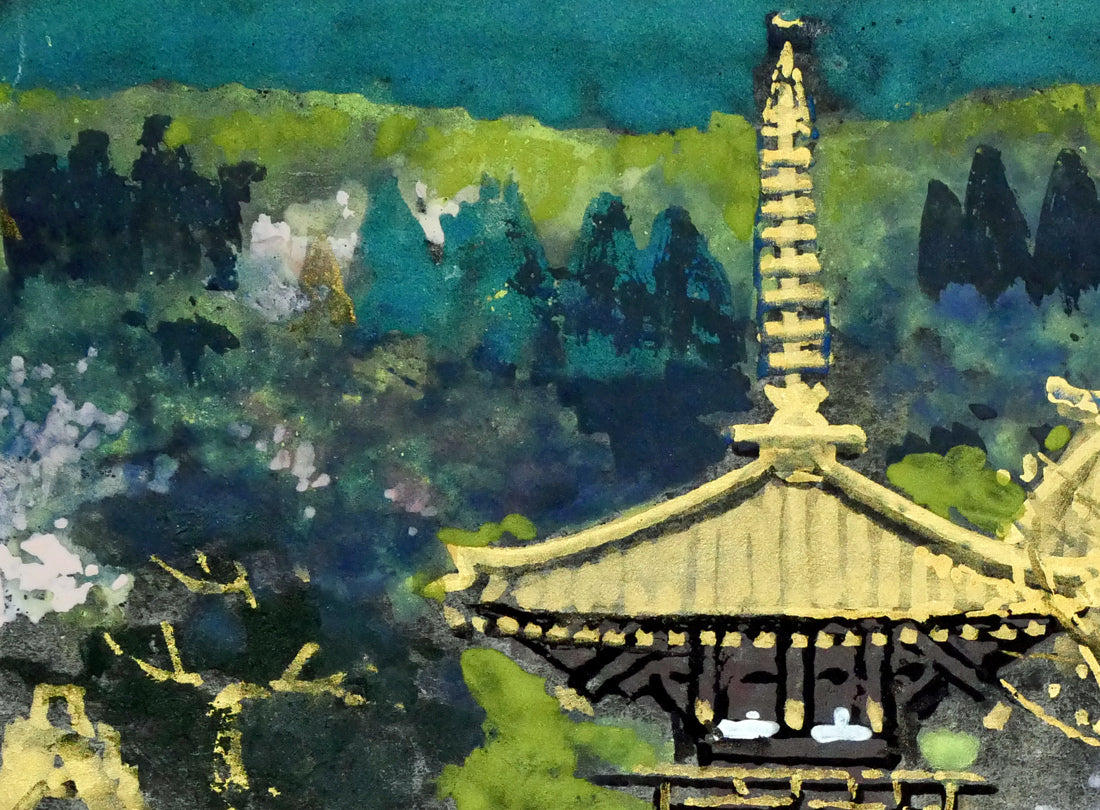 後藤純男「行く春大和」日本画・SM　拡大画像1