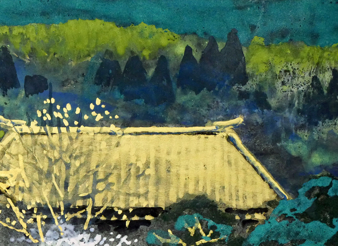 後藤純男「行く春大和」日本画・SM　拡大画像2