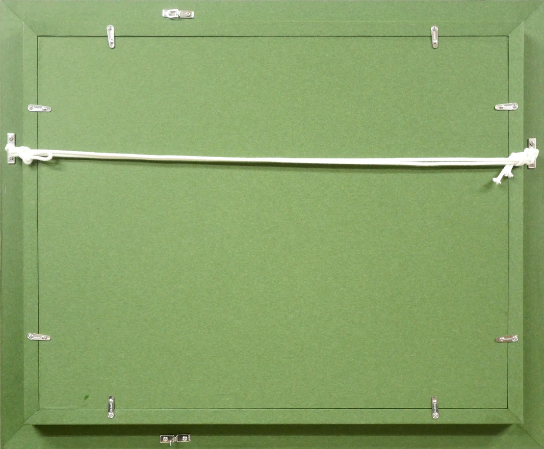 後藤純男「支笏湖」日本画・F6号　額縁裏側画像