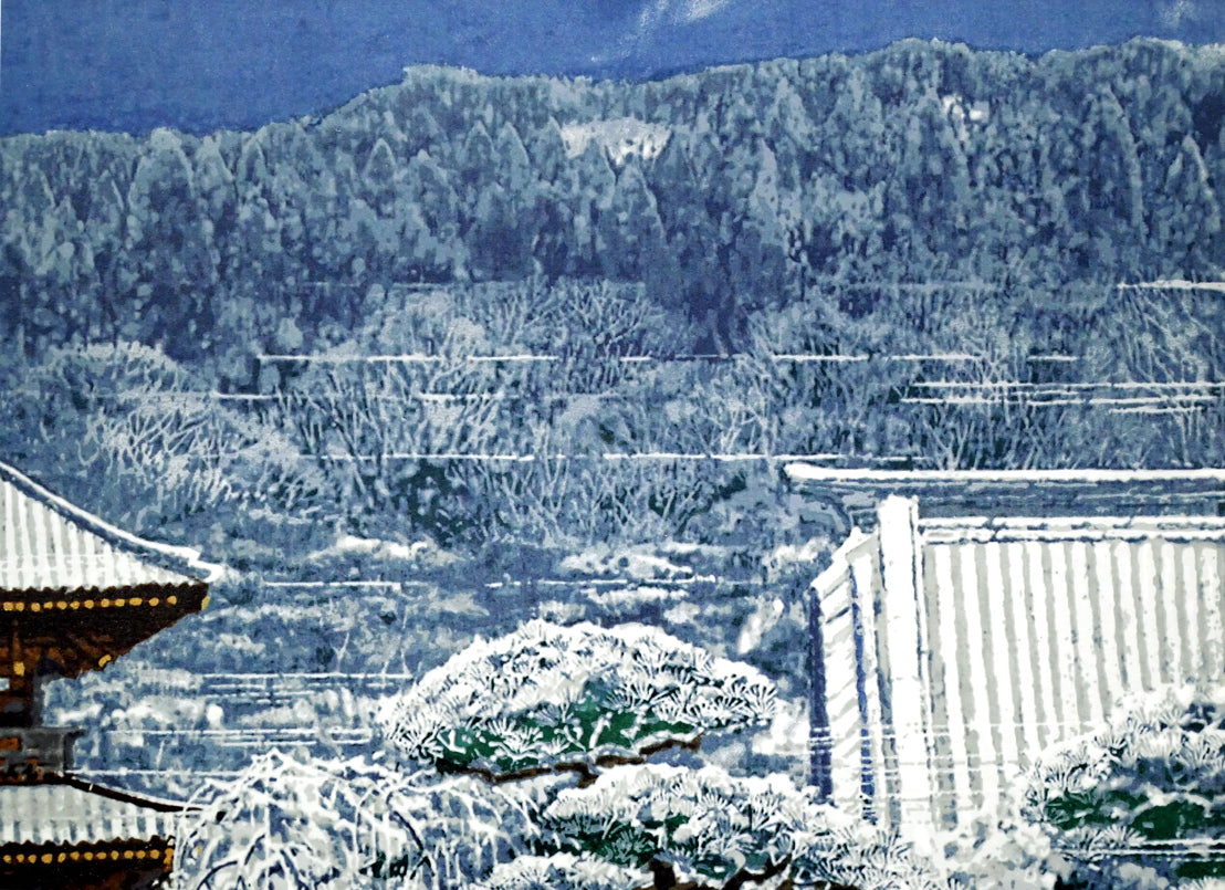 後藤純男「春雪の大和」リトグラフ・8号変形　拡大画像3