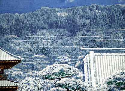 後藤純男「春雪の大和」リトグラフ・8号変形　拡大画像3