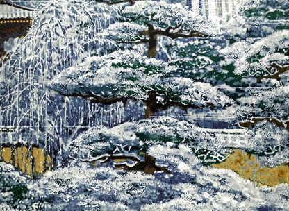 後藤純男「春雪の大和」リトグラフ・8号変形　拡大画像5