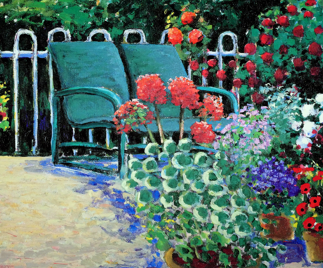 ギィ　ベガン（Guy　Begin）「モン・ジャルダン・エテ（夏の庭）」ジクレー版画　拡大画像2