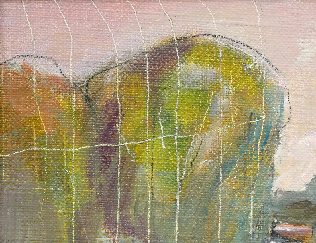 萩原英雄「風景画」油絵・F3号　拡大画像1