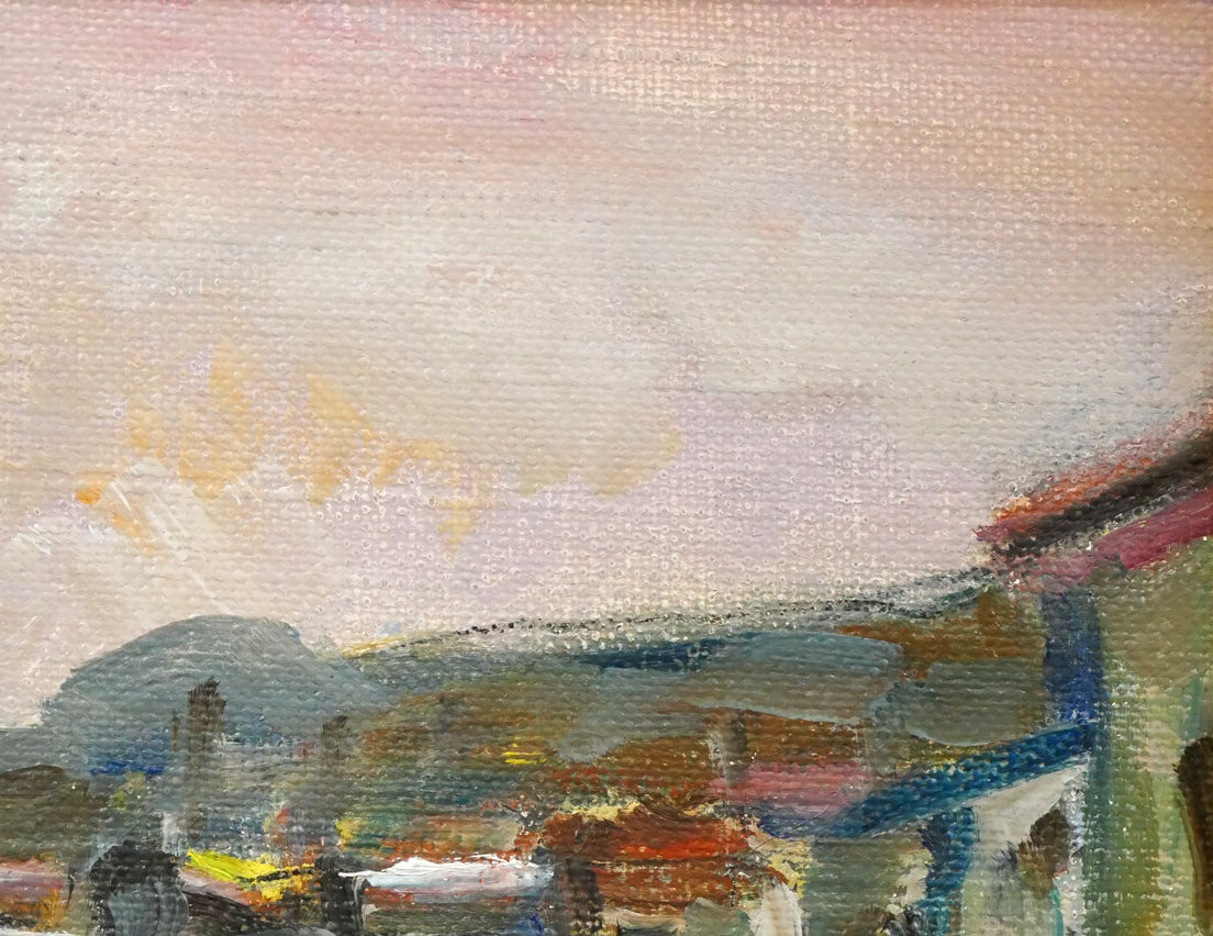 萩原英雄「風景画」油絵・F3号　拡大画像2