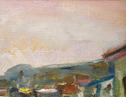 萩原英雄「風景画」油絵・F3号　拡大画像2